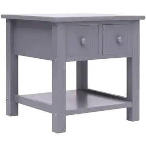 Comparateur de prix : vidaXL Table d'appoint Gris 40x40x40 cm Bois de Paulownia