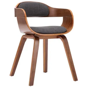 Comparateur de prix : vidaXL Chaise de salle à manger Gris foncé Tissu et bois courbé