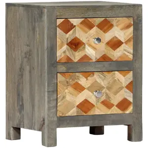 Comparateur de prix : vidaXL Table de chevet Gris 40x30x50 cm Bois de manguier massif