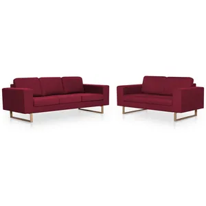 vidaXL Ensemble de canapé 2 pcs Tissu Rouge bordeaux pas cher