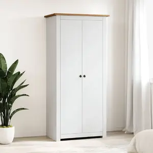 Comparateur de prix : vidaXL Garde-robe Blanc 80x50x171,5 cm Pin massif Assortiment Panama