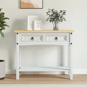 Comparateur de prix : vidaXL Table console Gamme Corona Pin mexicain Blanc 90x34,5x73 cm
