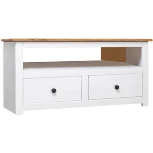 Comparateur de prix : vidaXL Meuble TV d'angle Blanc 93x49x49 cm Pin Assortiment Panama