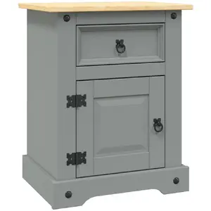 Vidaxl - Table de chevet Gamme Corona pin mexicain Gris 53x39x67 cm Gris