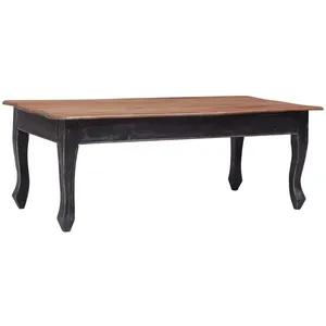 vidaXL Vidaxl Table Basse Noir 120 X 60 X 45 Cm Bois D'acajou Massif pas cher