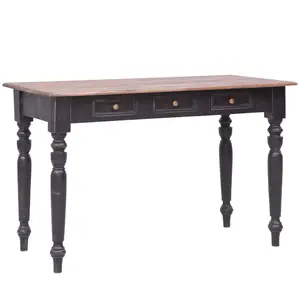 vidaXL Bureau avec 3 tiroirs 117x57x75 cm bois d'acajou massif pas cher