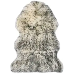 vidaXL Tapis en peau de mouton 60 x 90 cm Mélange de gris foncé