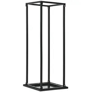 Comparateur de prix : vidaXL Portant de bois de chauffage avec base Noir 37x37x113 cm Acier