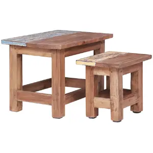 Comparateur de prix : vidaXL Tables gigognes 2 pcs Bois de récupération massif