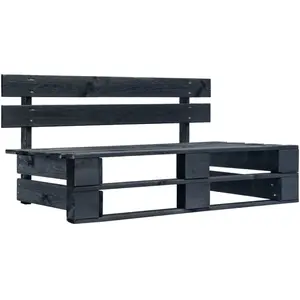 vidaXL Banc palette de jardin Bois Noir pas cher