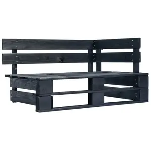 vidaXL Banc d'angle palette de jardin bois noir pas cher