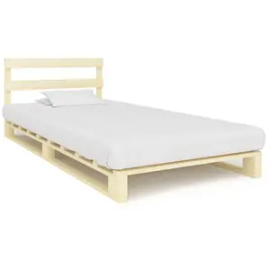 vidaXL Cadre de lit de palette Bois de pin massif 100 x 200 cm pas cher