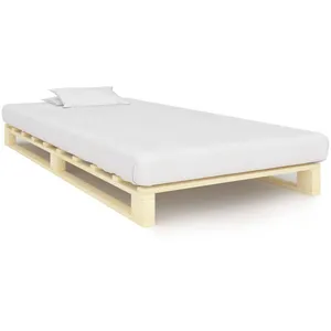 vidaXL Cadre de lit de palette Bois de pin massif 100 x 200 cm pas cher