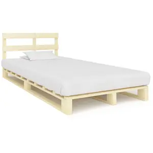 vidaXL Cadre de lit de palette Bois de pin massif 120 x 200 cm pas cher