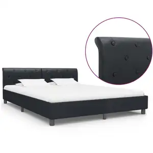 vidaXL Vidaxl Cadre De Lit Noir Similicuir 180 X 200 Cm
