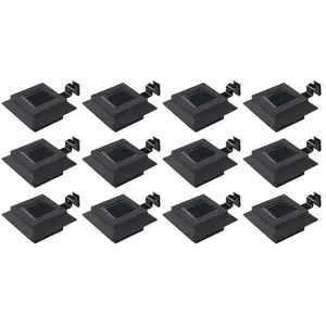 Comparateur de prix : vidaXL Lampes solaires à LED carrées d'extérieur 12 pcs 12 cm Noir