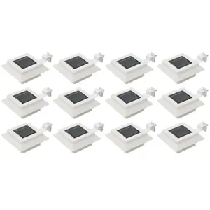 Comparateur de prix : vidaXL Lampes solaires à LED carrées d'extérieur 12 pcs 12 cm Blanc