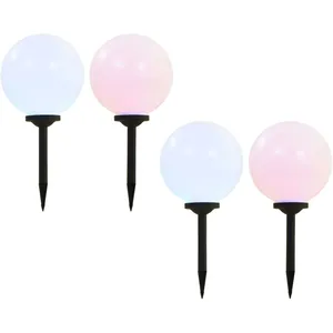 Comparateur de prix : vidaXL Lampes solaires sphériques LED de jardin 4 pcs 30 cm RVB