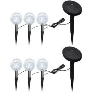 Comparateur de prix : vidaXL Lampes de jardin à LED 6pcs Ancrage à piquet et panneau solaire