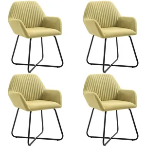 vidaXL Chaises à manger lot de 4 vert tissu pas cher