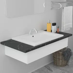 Comparateur de prix : vidaXL Lavabo encastré 61 x 39,5 x 18,5 cm Céramique Blanc