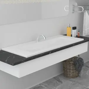 Comparateur de prix : vidaXL Lavabo encastré 101 x 39,5 x 18,5 cm Céramique Blanc