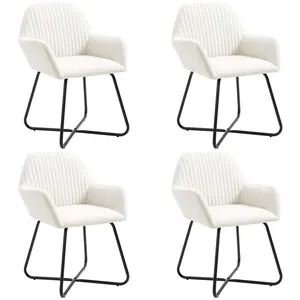 Comparateur de prix : vidaXL Chaises à manger lot de 4 crème tissu