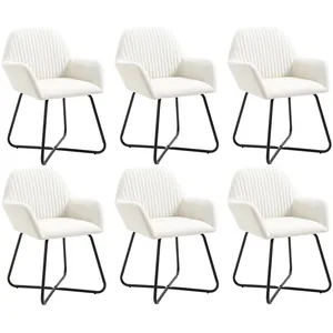 vidaXL Chaises à manger lot de 6 crème tissu pas cher