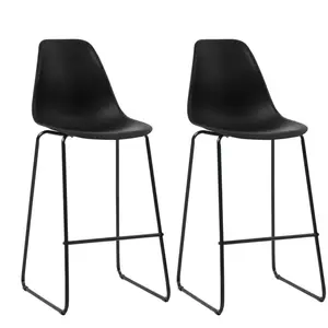 vidaXL Chaises de bar lot de 2 noir plastique pas cher