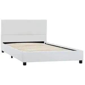 vidaXL Cadre de lit sans matelas blanc similicuir 90x200 cm pas cher