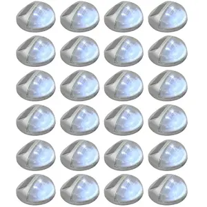 Comparateur de prix : vidaXL Lampes solaires murales à LED d'extérieur 24 pcs Rond Argenté