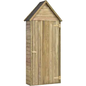 vidaXL Abri à outils de jardin et porte 69,5x32x178cm Pinède imprégnée pas cher