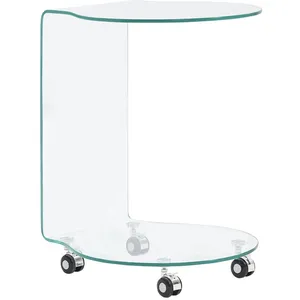 vidaXL Table basse 45 x 40 x 58 cm Verre trempé pas cher