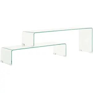 vidaXL Ensemble de table basse 2 pcs 90x30x20/110x30x40cm Verre trempé pas cher