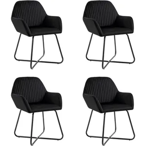 Comparateur de prix : vidaXL Chaises à manger lot de 4 Noir Velours