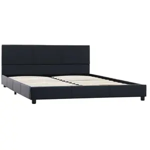 vidaXL Cadre de lit sans matelas noir similicuir 140x200 cm pas cher
