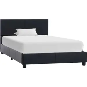 vidaXL Cadre de lit Noir Similicuir 100 x 200 cm pas cher