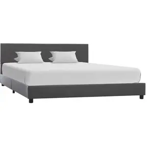 vidaXL Cadre de lit sans matelas gris similicuir 140x200 cm pas cher