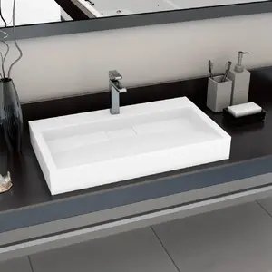 Comparateur de prix : vidaXL Lavabo 80x46x11 cm Fonte minérale/marbre Blanc