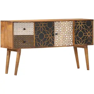 Comparateur de prix : vidaXL Buffet avec motif imprimé 130x30x70 cm Bois de manguier massif