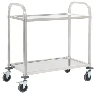 Comparateur de prix : vidaXL Chariot de cuisine à 2 niveaux 96,5x55x90 cm Acier inoxydable