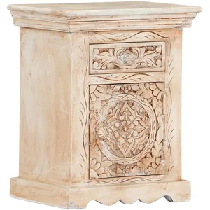 vidaXL Table de chevet 40x30x50 cm Bois de manguier massif pas cher