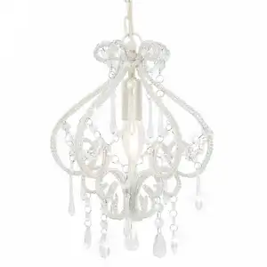 Comparateur de prix : vidaXL Plafonnier avec perles Blanc Rond E14