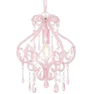 Comparateur de prix : vidaXL Plafonnier avec perles Rose Rond E14