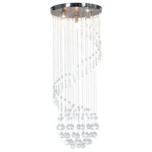 Comparateur de prix : vidaXL Plafonnier avec perles de cristal Argenté Spirale G9