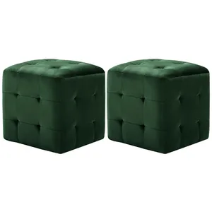 Comparateur de prix : vidaXL 2 pcs Tables de chevet Vert 30x30x30 cm Tissu velours
