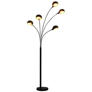 Comparateur de prix : vidaXL Lampadaire 200 cm 5 x E14 Noir et doré