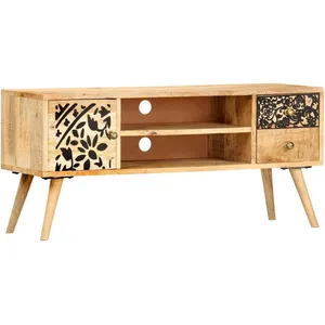 vidaXL Meuble TV 100 x 30 x 45 cm Bois massif de manguier pas cher
