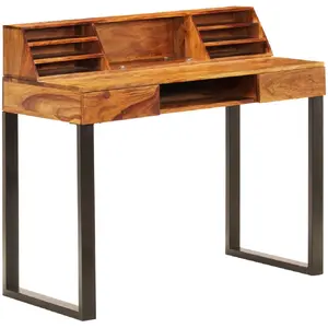 Comparateur de prix : vidaXL Bureau 110x50x94 cm Bois solide de Sesham et acier