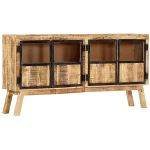 Comparateur de prix : vidaXL Buffet Marron et noir 160x30x80 cm Bois de manguier solide brut
